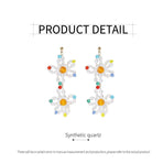 Beaded Flower Long Fringe Earrings Fashion Stud Jewellery for Women Gifts