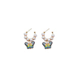 Chinese Butterfly Earrings Retro Jewelry Fashion Vintage Style Earrings - Front View