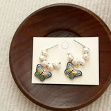 Chinese Butterfly Earrings Retro Jewelry Fashion Vintage Style Earrings - 45-Degree Angle