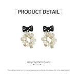 Trendy Sweet Crystal Bow Earrings for Girls Elegant Jewelry Gift High-Quality