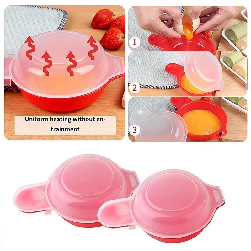 2PCS Easy Eggwich Microwave Egg Cooker Non Stick Poacher for Fast Breakfast Eggs