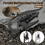 Portable Multifunctional Tool Card Outdoor Survival Combination Tool for Home - Black