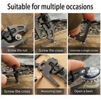 Portable Multifunctional Tool Card Outdoor Survival Combination Tool for Home - Black