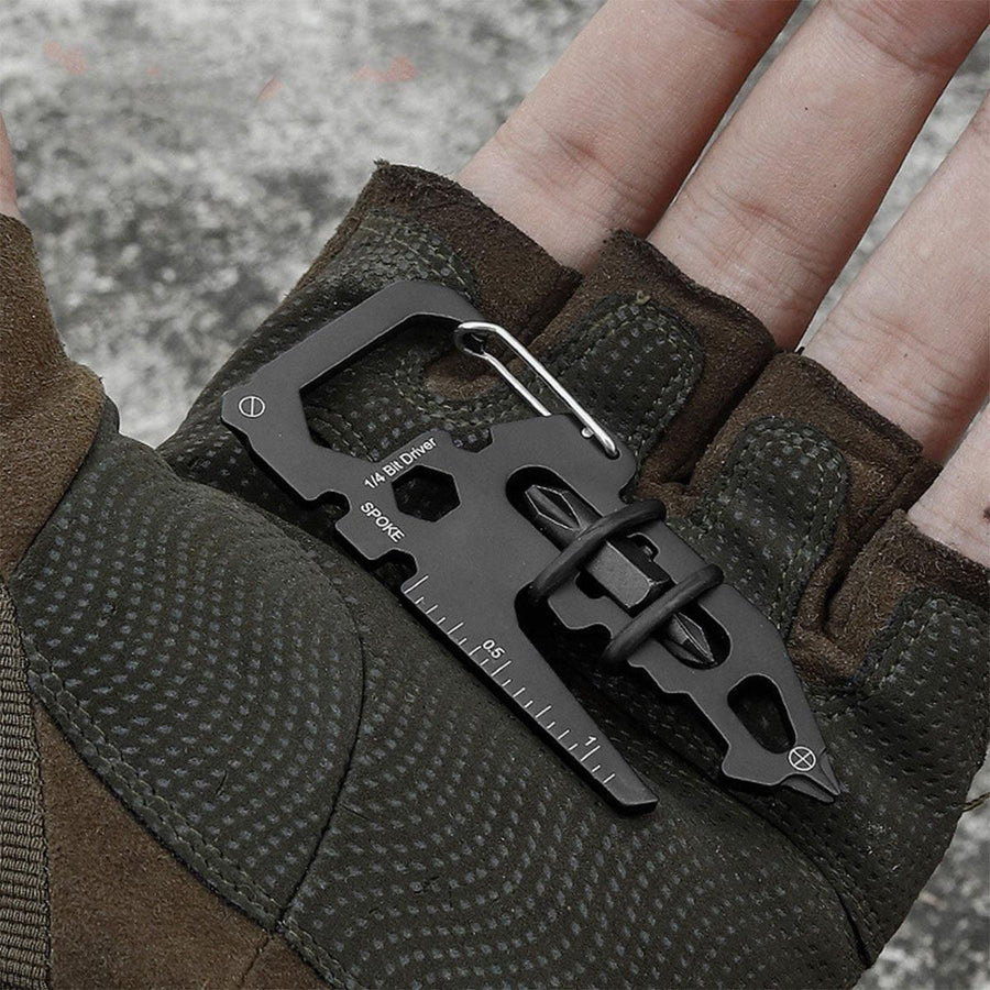 Portable Multifunctional Tool Card Outdoor Survival Combination Tool for Home - Black