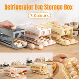 Sliding Egg Carton Refrigerator Storage for Kitchen Egg Holder and Organizer - Yellow
