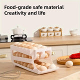 Sliding Egg Carton Refrigerator Storage for Kitchen Egg Holder and Organizer - Yellow - 45-Degree Angle