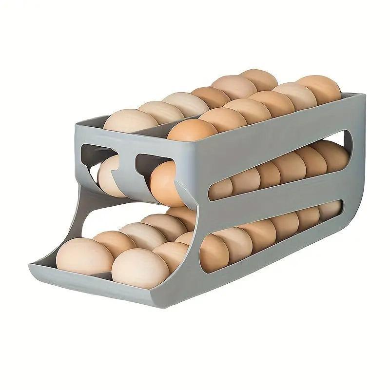 Sliding Egg Carton Refrigerator Storage for Kitchen Egg Holder and Organizer - Yellow