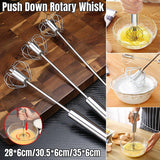 Stainless Steel Semi-Automatic Egg Beater Hand Pressed Kitchen Baking Tool - 10 Inch