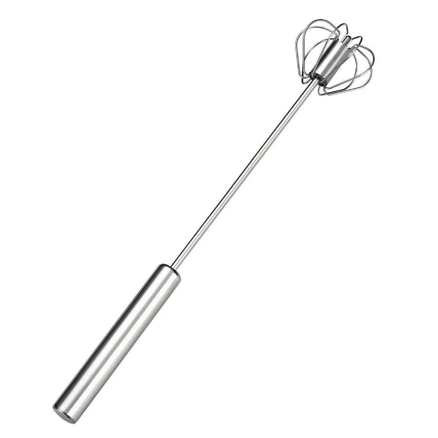 Stainless Steel Semi-Automatic Egg Beater Hand Pressed Kitchen Baking Tool - 12 Inch