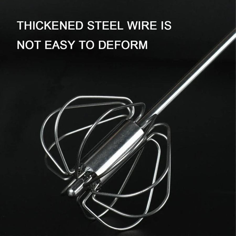 Stainless Steel Semi-Automatic Egg Beater Hand Pressed Kitchen Baking Tool - 14 Inch