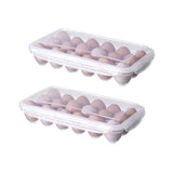 2x Eggs Keeper Trays 18 Slots Storage Box Containers Kitchen Refrigerator Holder - Front View