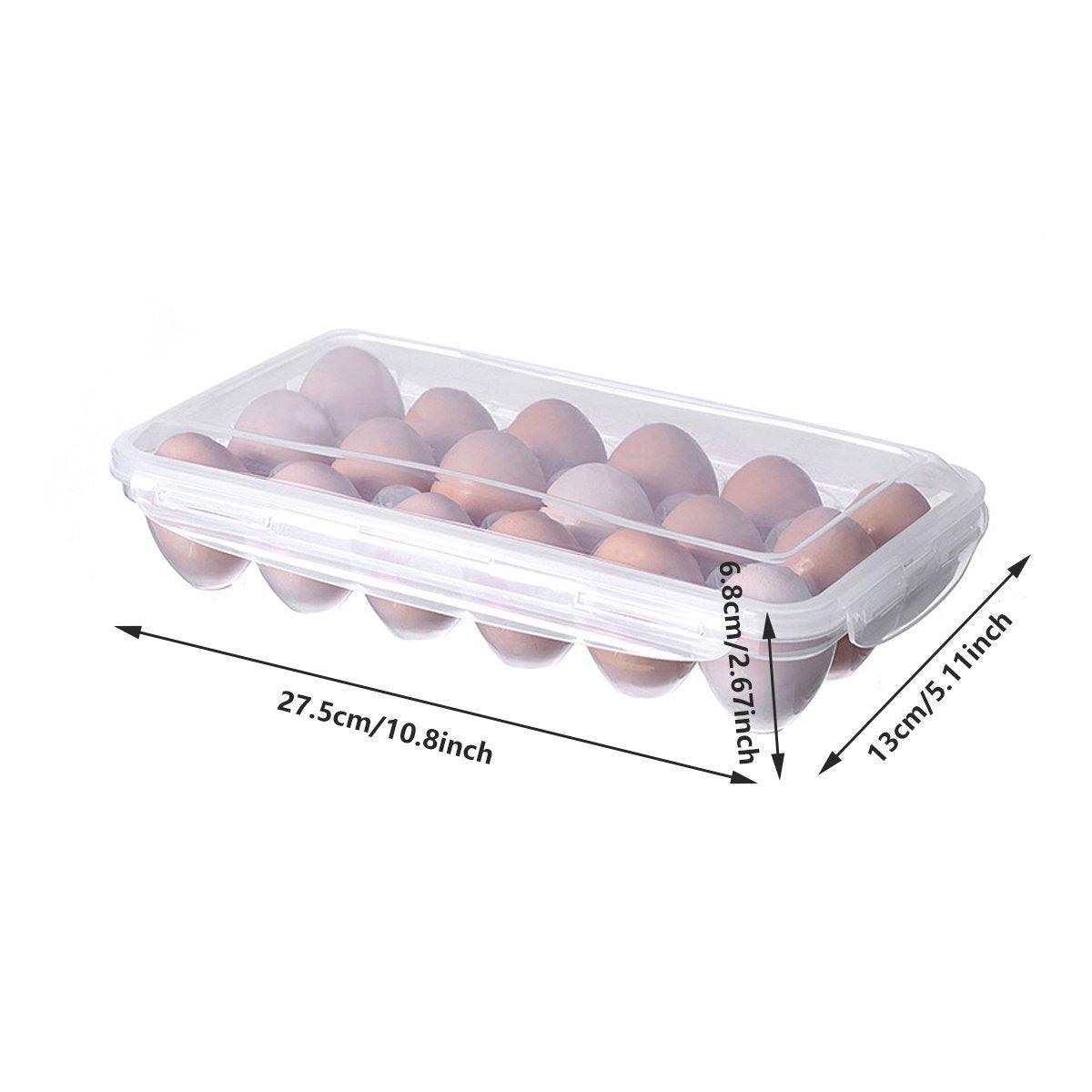 2x Eggs Keeper Trays 18 Slots Storage Box Containers Kitchen Refrigerator Holder