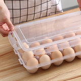 2x Eggs Keeper Trays 18 Slots Storage Box Containers Kitchen Refrigerator Holder - Top-Down View