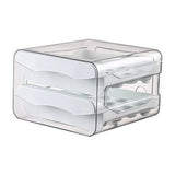 Plastic Double-Layer Egg Storage Box Food Grade Refrigerator Drawer Organizer - Front View