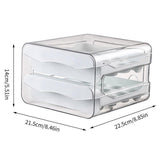 Plastic Double-Layer Egg Storage Box Food Grade Refrigerator Drawer Organizer - Side View