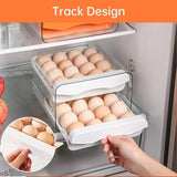 Plastic Double-Layer Egg Storage Box Food Grade Refrigerator Drawer Organizer - 45-Degree Angle