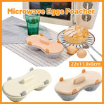 Microwave Egg Steamer With Lid Kitchen Egg Cooker Poacher Steam Box Container - White