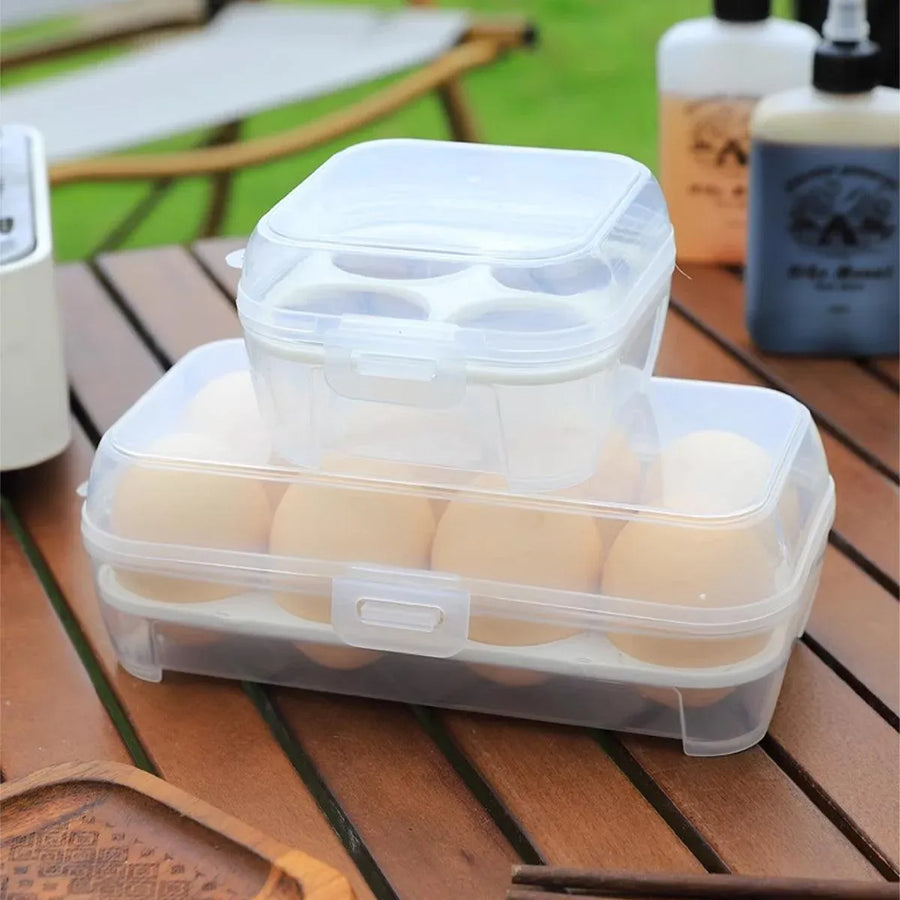 6PCS Portable Egg Storage Box Shockproof Sealed Plastic With Lid Camping Box