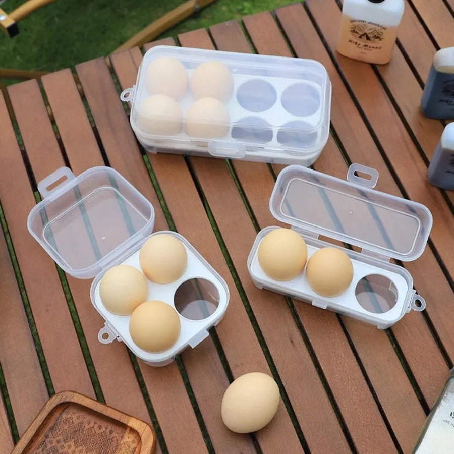 6PCS Portable Egg Storage Box Shockproof Sealed Plastic With Lid Camping Box