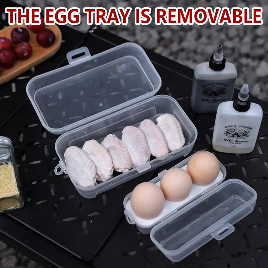 6PCS Portable Egg Storage Box Shockproof Sealed Plastic With Lid Camping Box