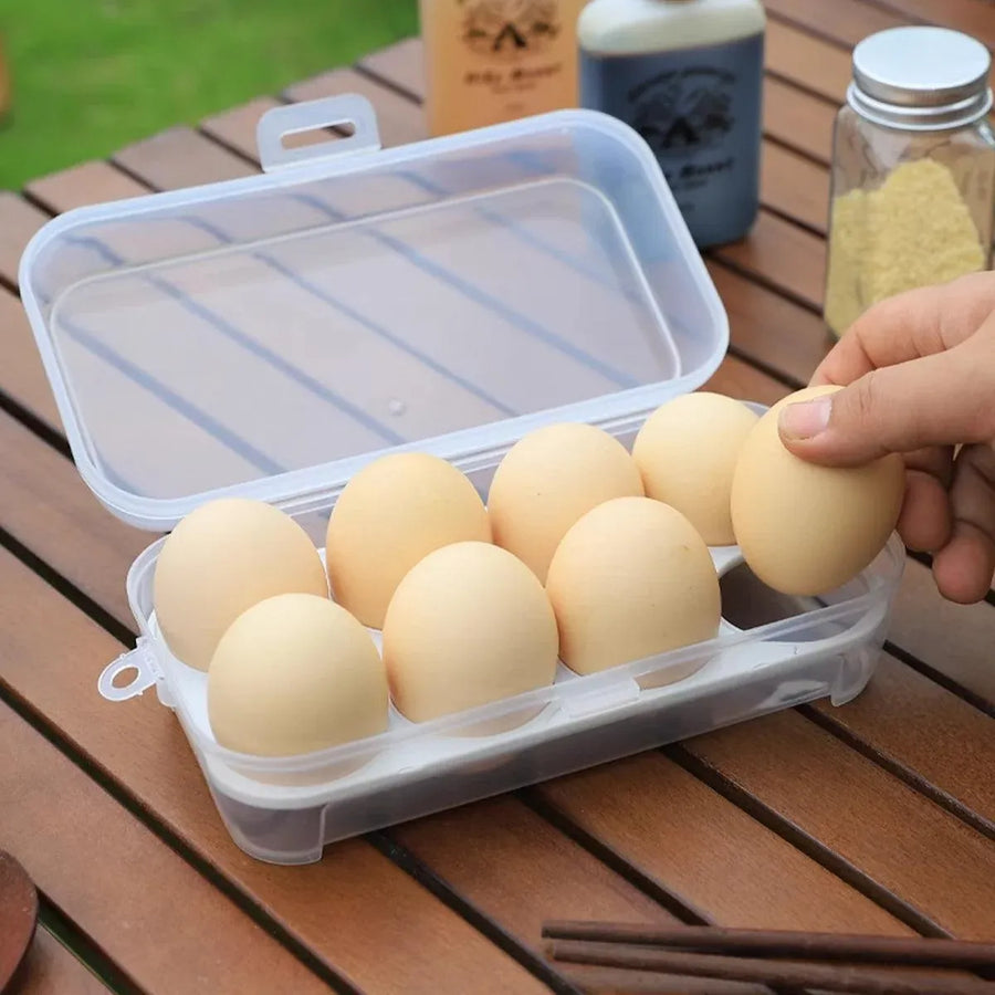 6PCS Portable Egg Storage Box Shockproof Sealed Plastic With Lid Camping Box