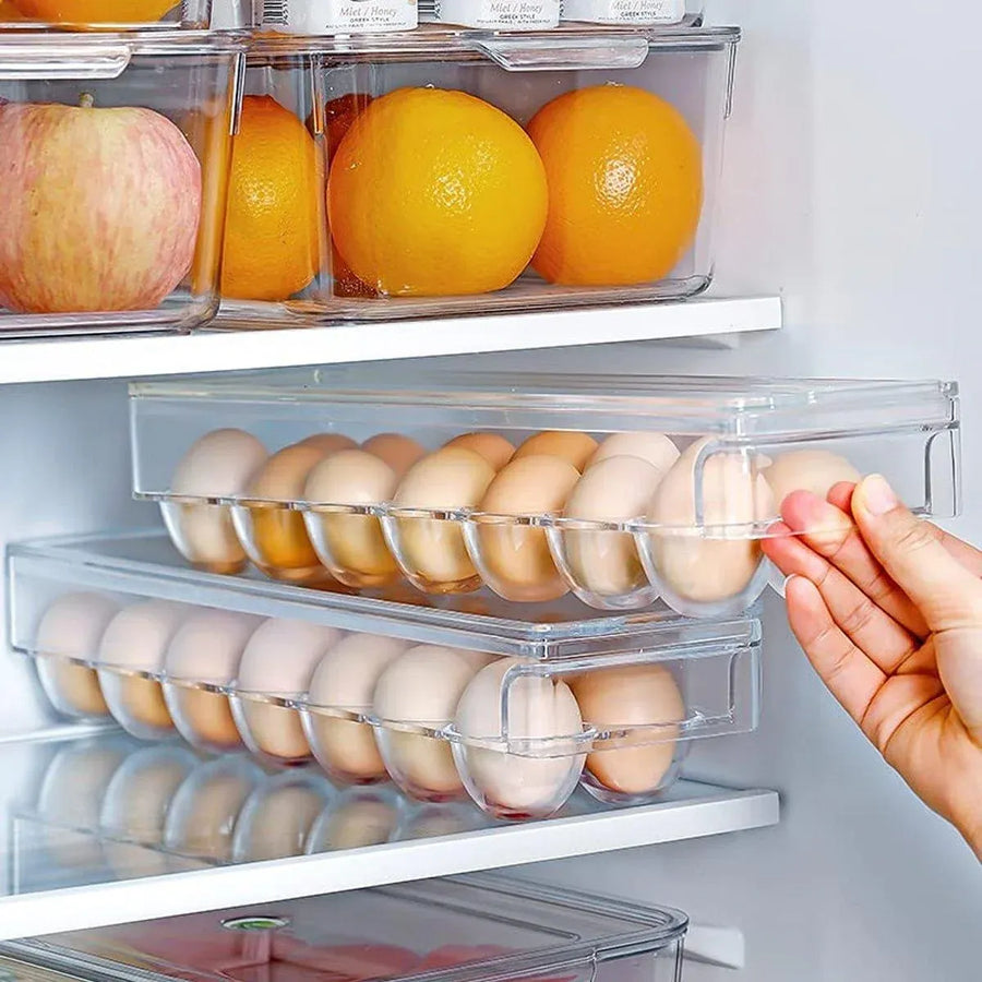 Refrigerator Storage Box Egg Holder Kitchen Organizer Box for Food and Storage