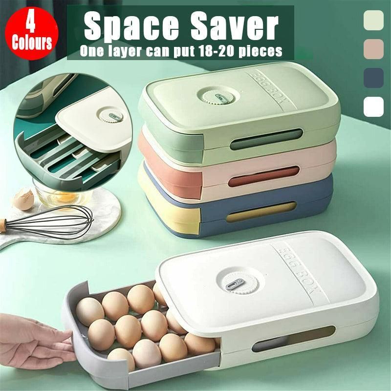 Drawer Type Eggs Tray Fruit Storage Box Kitchen Stacking Holder Food Container - Blue