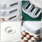 Drawer Type Eggs Tray Fruit Storage Box Kitchen Stacking Holder Food Container - Pink - Low Angle