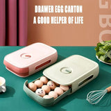 Drawer Type Eggs Tray Fruit Storage Box Kitchen Stacking Holder Food Container - Pink - Extra Image