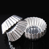 20pcs Aluminium Egg Tart Moulds Non Stick Round Baking Cups for Cupcakes Pies