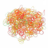 400pcs Small Elastic Rubber Band Hair Ties Multi Colour Black Ponytail Holders - Fluorescence - Close-Up Angle
