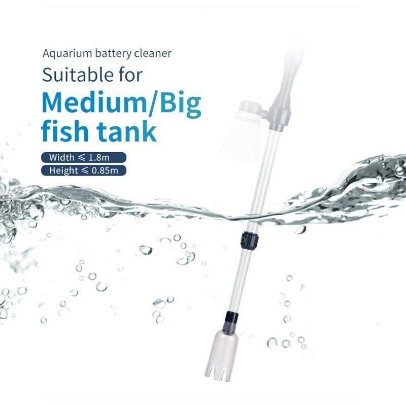 Battery Powered Aquarium Gravel Cleaner with Adjustable Siphon and Filter Bag