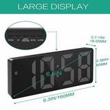LED Digital Alarm Clock Large Display Dual Power Options Home Office Decor - Green - Side View