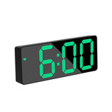 LED Digital Alarm Clock Large Display Dual Power Options Home Office Decor - Green - Close-Up Angle