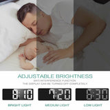 LED Digital Alarm Clock Large Display Dual Power Options Home Office Decor - Red - 45-Degree Angle