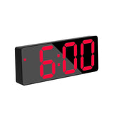LED Digital Alarm Clock Large Display Dual Power Options Home Office Decor - White - Low Angle