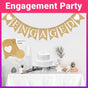 Engaged Burlap Banner Rustic Hessian Bunting Engagement Party Decor