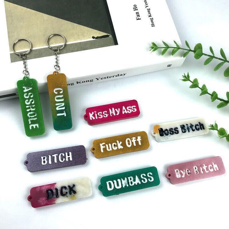 Letters Keychain Resin Epoxy Casting Mold Earring Pendant Craft Mould Silicone