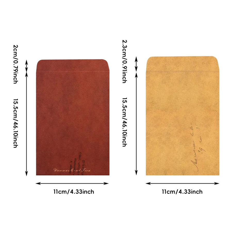 50PCS Vintage Kraft Paper Envelopes Self-Adhesive Durable for Invitations Use - Brown