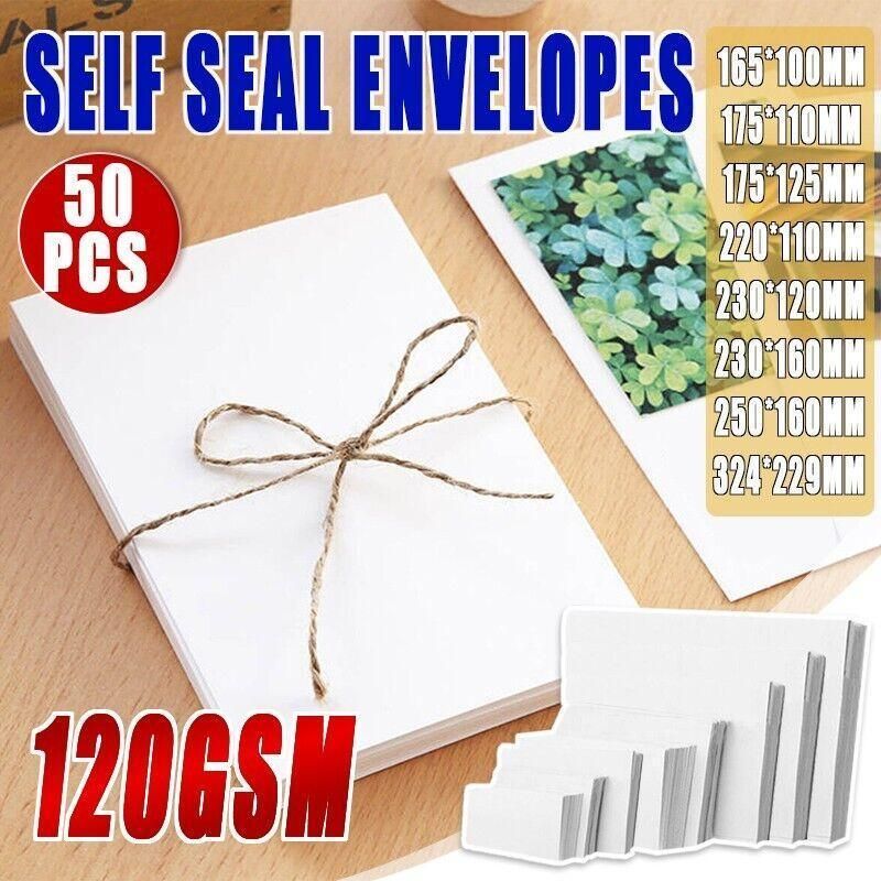 White Business Envelopes 8 Sizes Opaque Mailer with Pre-Printed Postcode - 1N:165*100MM