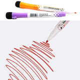 8 Colours Dry Erase Whiteboard Markers Set with Built-in Eraser Tips - Side View