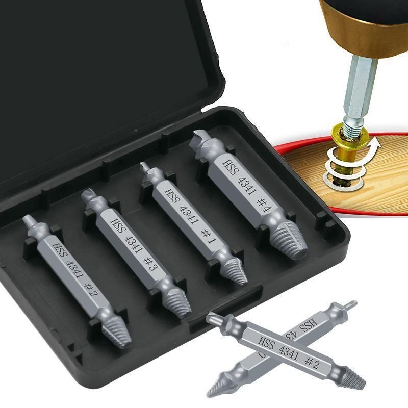 6Pcs Damaged Screw Extractor Set Easy Out Broken Drill Bit Remover Kit Speed Out