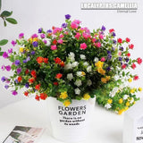 8pcs Artificial Camellia Flowers Realistic Silk Floral Decoration for Home Decor - Low Angle