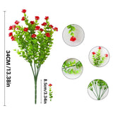 8pcs Artificial Camellia Flowers Realistic Silk Floral Decoration for Home Decor - Side View