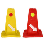 Reflective Traffic Divider Post Lane Separator Direction Arrow Roadwork Durable - Yellow