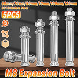 M8 Stainless Steel Expansion Anchor Bolts Heavy Duty Hex Head Screws - M8*80