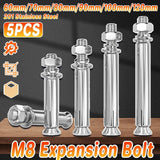 M8 Stainless Steel Expansion Anchor Bolts Heavy Duty Hex Head Screws - M8*80