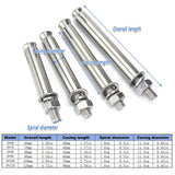 M8 Stainless Steel Expansion Anchor Bolts Heavy Duty Hex Head Screws - M8*80 - Side View