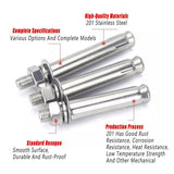 M8 Stainless Steel Expansion Anchor Bolts Heavy Duty Hex Head Screws - M8*80 - 45-Degree Angle