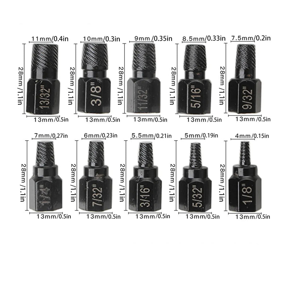 10X Broken Head Bolt Screw Cap Extractor Screw Hexagon Socket Bolt Removal Tool